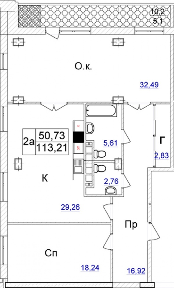 Планировки двухкомнатных квартир 113.56 м^2
